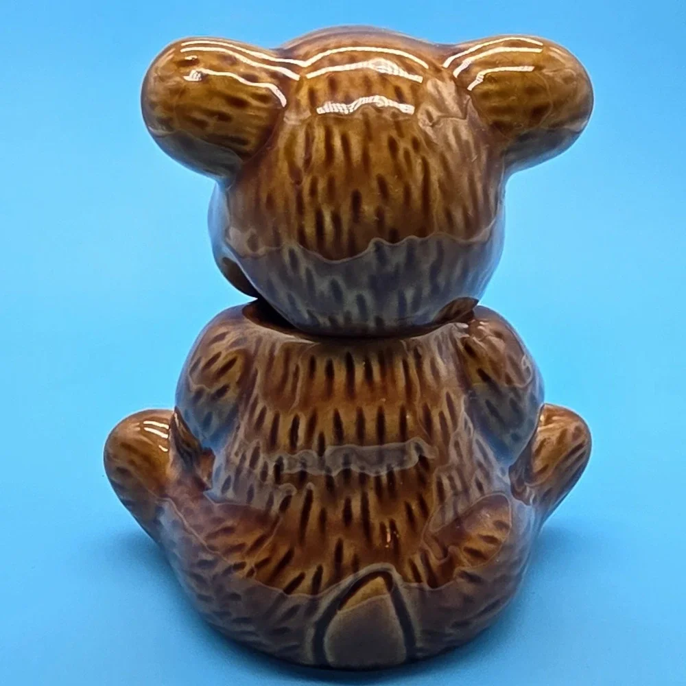 Brown Bear Honey Pot Cookie Jar Ceramic Removable Head